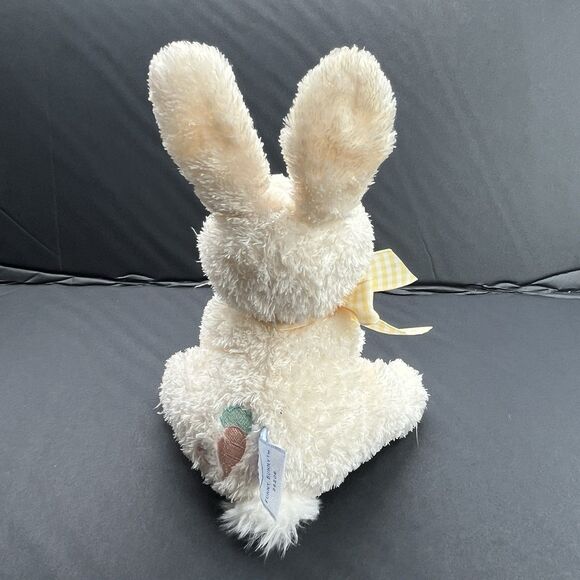 Baby GUND Funny Bunny Plush Rattle Toy Yellow and White Bow EUC - Picture 4 of 8